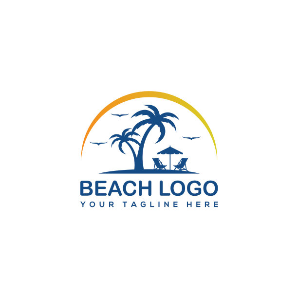 泳滩标志设计模板图片下载