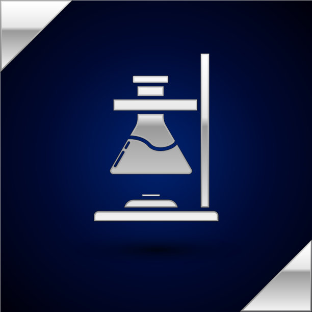 火焰加热器上的银玻璃试管烧瓶图片下载