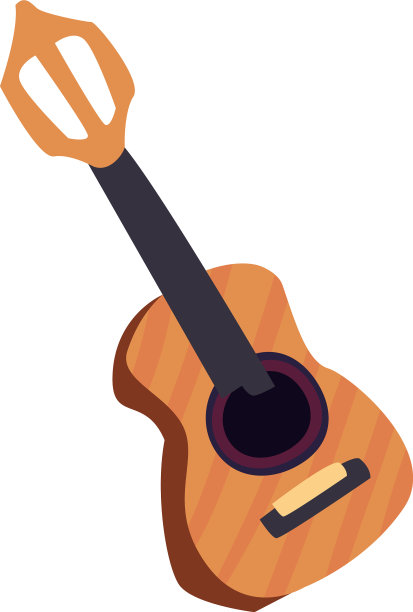 在白色背景上的乐器吉他图片下载