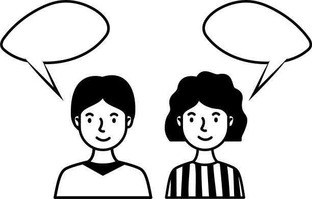 年轻的夫妇与语音气泡字符图片下载