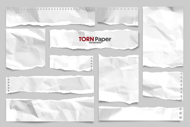 白色撕皱纸条收集图片下载