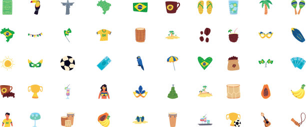 设置图标里约热内卢de janeiro嘉年华白色图片下载