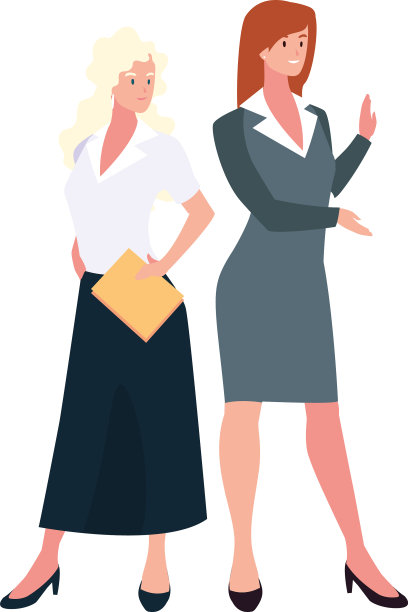 可爱的商业女性有各种各样的观点，姿势和图片下载