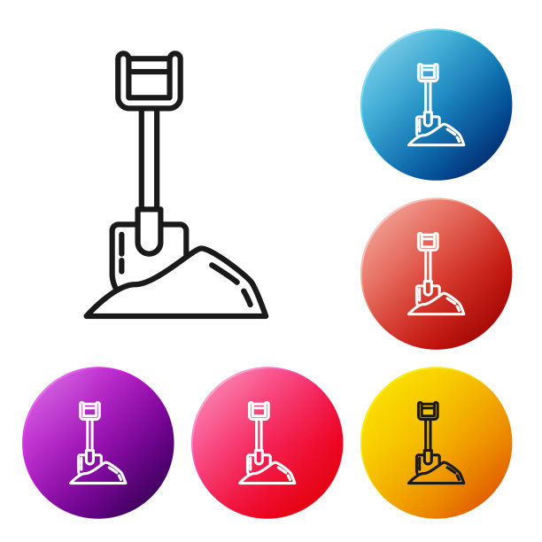 黑线铲在地面图标隔离上图片下载