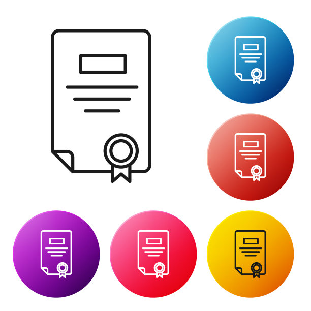 黑线表示证书模板图标隔离在图片下载