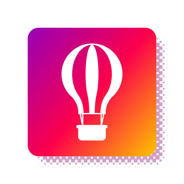 白色热气球图标孤立在白色图片下载