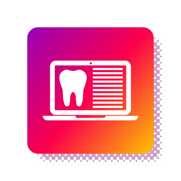 白色笔记本电脑与牙科卡或病人医疗图片下载