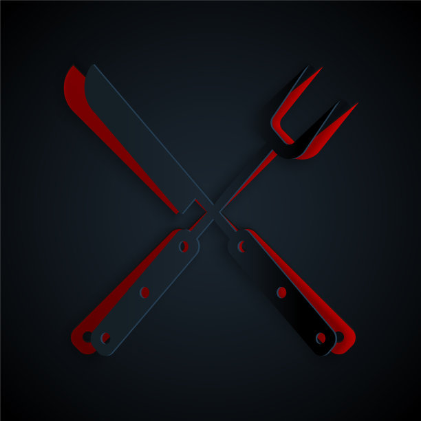 纸切割交叉叉刀图标隔离上图片下载