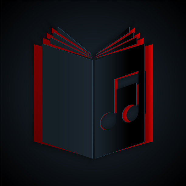 剪纸有声书图标孤立在黑色图片下载