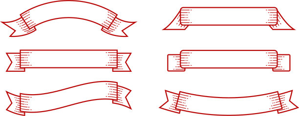 设置横幅丝带与雕刻线艺术阴影图片下载