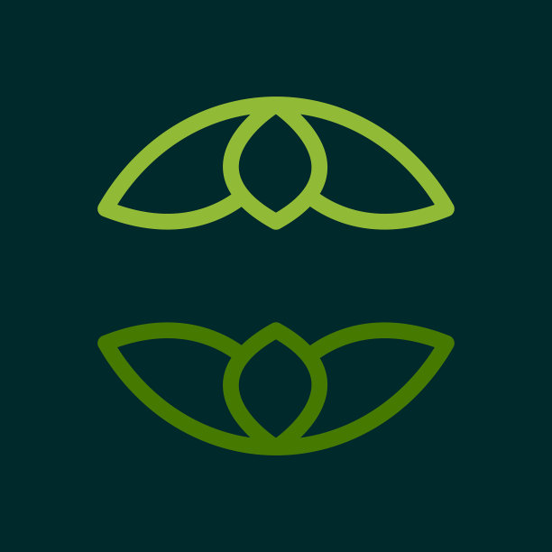 绿色生态线条圆形Logo图片下载
