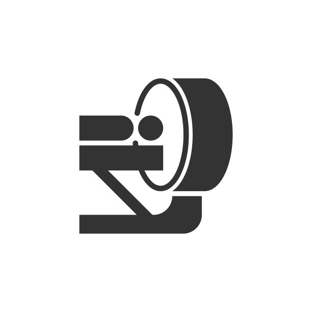 放射学图标在平面风格的断层摄影上的白色图片下载