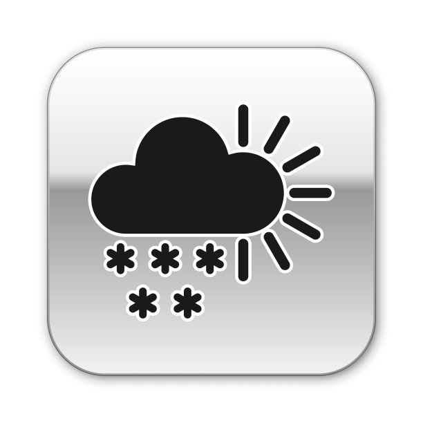 黑色多云与雪图标孤立在白色图片下载