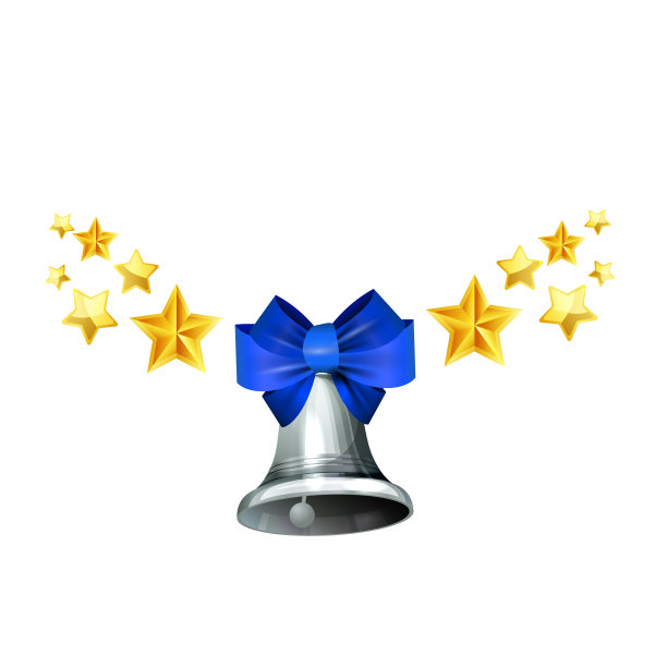 带蓝丝带的银铃图片下载