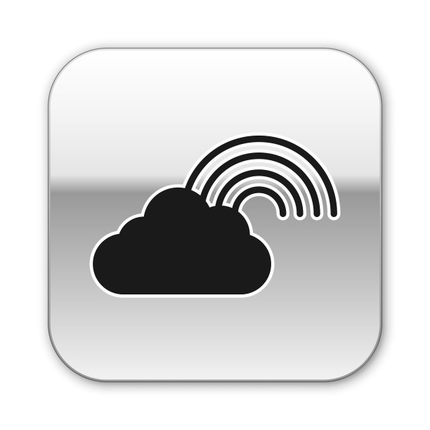 黑色彩虹与云图标孤立在白色图片下载