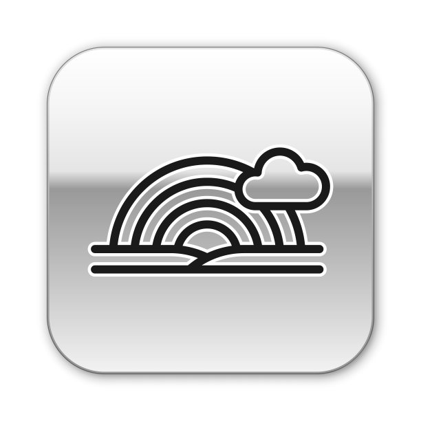 黑色彩虹与云图标孤立在白色图片下载