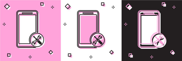 设置智能手机螺丝刀和扳手图标图片下载