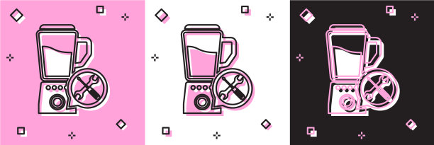 设置搅拌机与螺丝刀和扳手图标图片下载