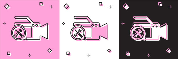 用螺丝刀和扳手图标设置摄像机图片下载