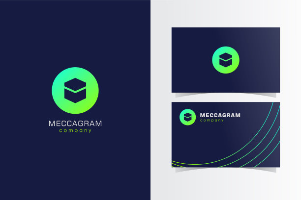 麦加按钮标志与名片模板图片下载