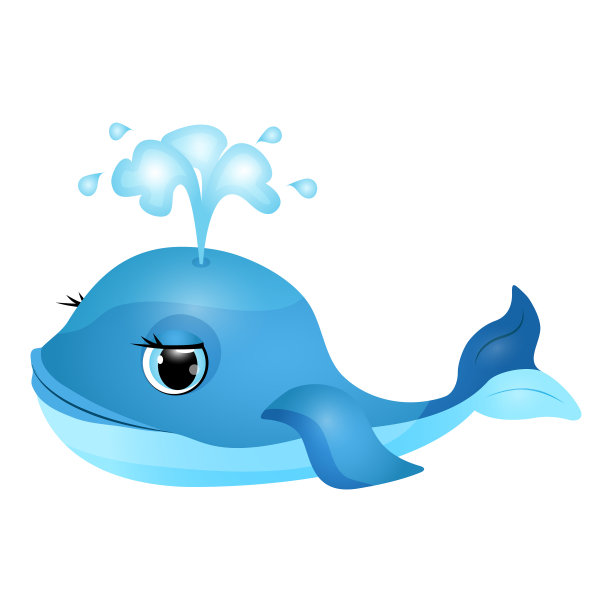 可爱愉快的鲸鱼孤立在白色图片下载