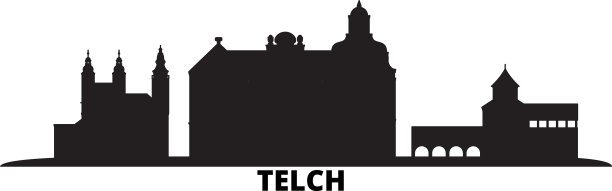 捷克电信城天际线孤立图片下载