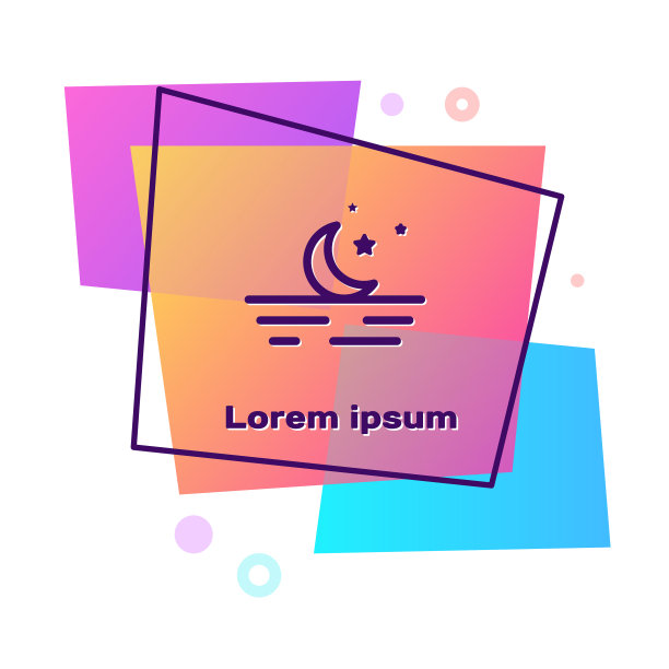 紫色的月亮和星星图标孤立在白色图片下载