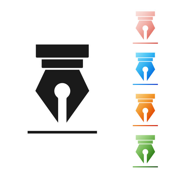 黑色钢笔笔尖图标孤立在白色上图片下载