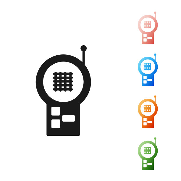 黑色bamonitor对讲机图标隔离图片下载