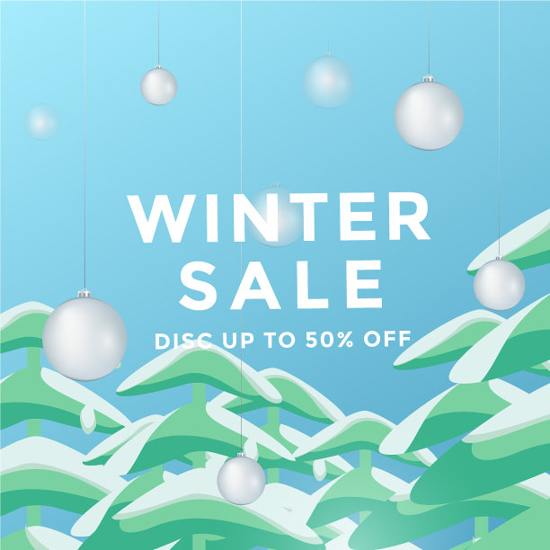 冬季社交媒体帖子设计模板图片下载