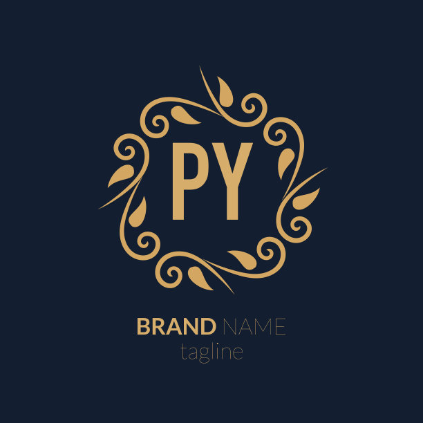 首字母py创意优雅的标志模板图片下载