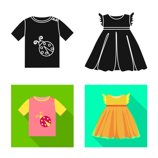 孤立对象时尚和服装符号集图片下载