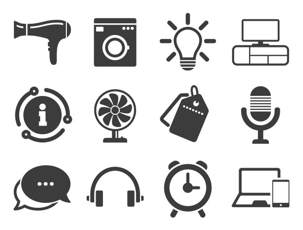 家用电器设备图标通风机标志图片下载