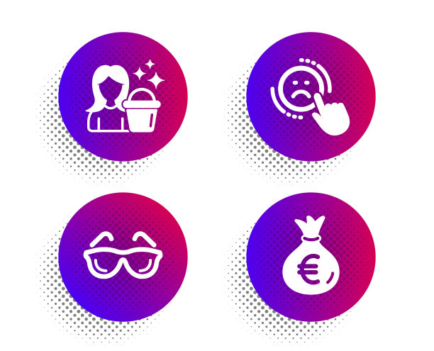 不喜欢清洁和眼镜图标设置金钱图片下载