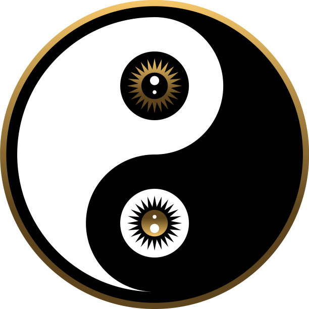 阴阳与占星符号在一起图片下载