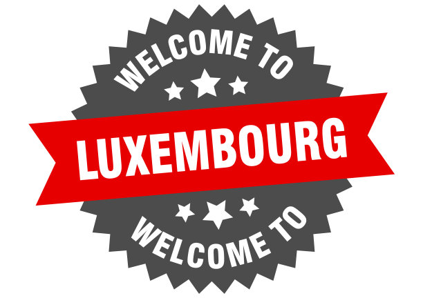 卢森堡标志欢迎来到卢森堡红色贴纸图片下载