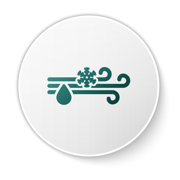 绿色的风和雨与雪的图标隔绝图片下载