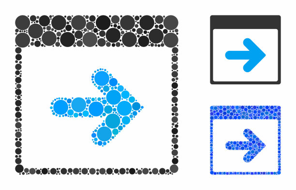 下一个日历日马赛克图标球项目图片下载
