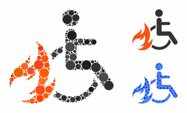 燃烧病人马赛克图标球项目图片下载