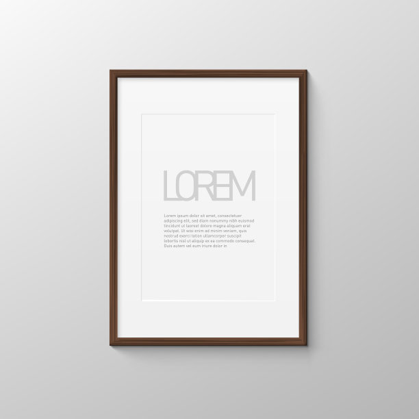 3d现实的木制框架与阴影在灰色图片下载