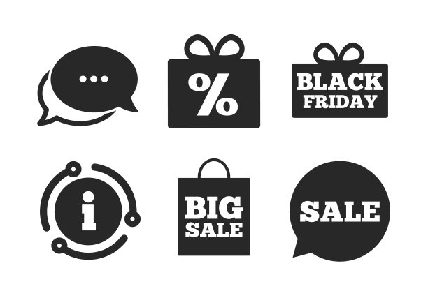 销售讲话气泡图标黑色星期五的象征图片下载