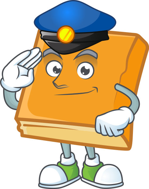 玉米面包和警察吉祥物作为标志性早餐图片下载