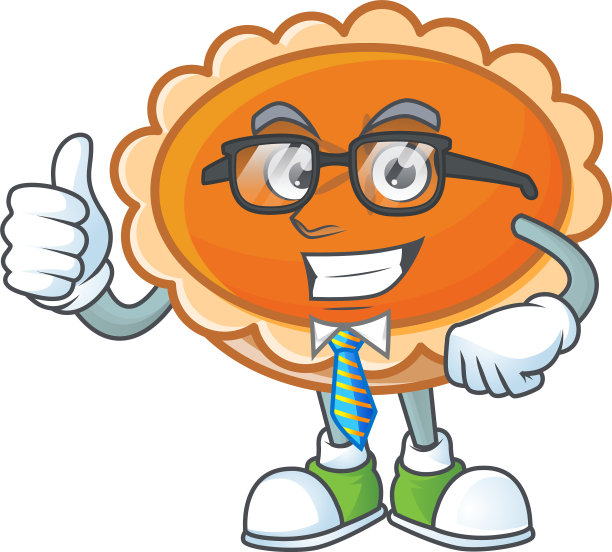 橙色派卡通商人吉祥物设计图片下载