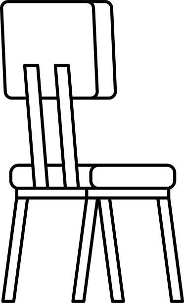 木椅家具线条风格图标图片下载