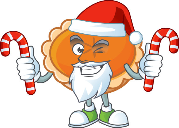 桔子派与圣诞老人带来糖果图片下载