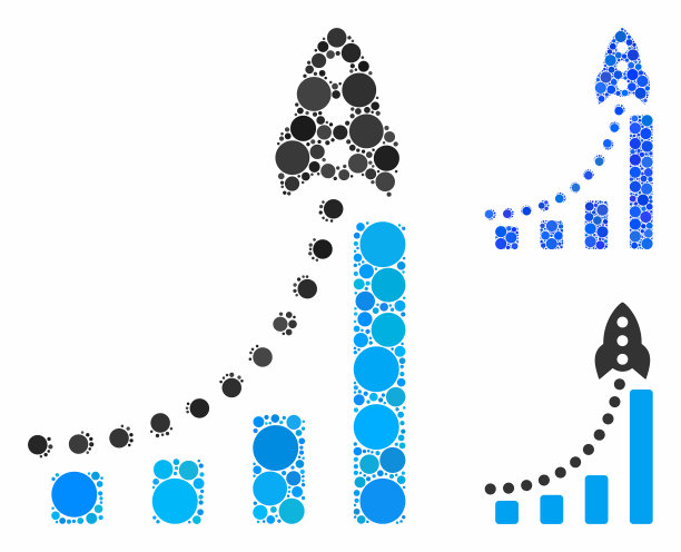 火箭成功柱状图马赛克图标球图片下载