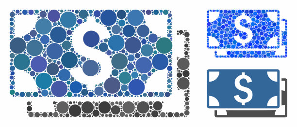 美元纸币马赛克图标圈图片下载