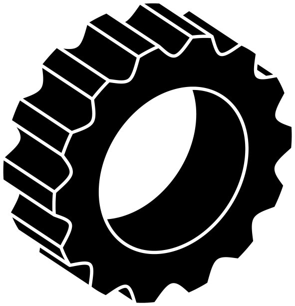 轮廓齿轮齿轮机械孤立图标图片下载