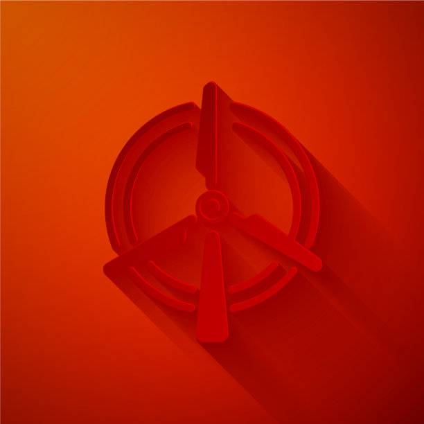 剪纸旋转风力涡轮机图标孤立上图片下载