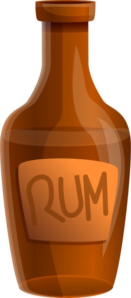 朗姆酒瓶图标卡通风格图片下载